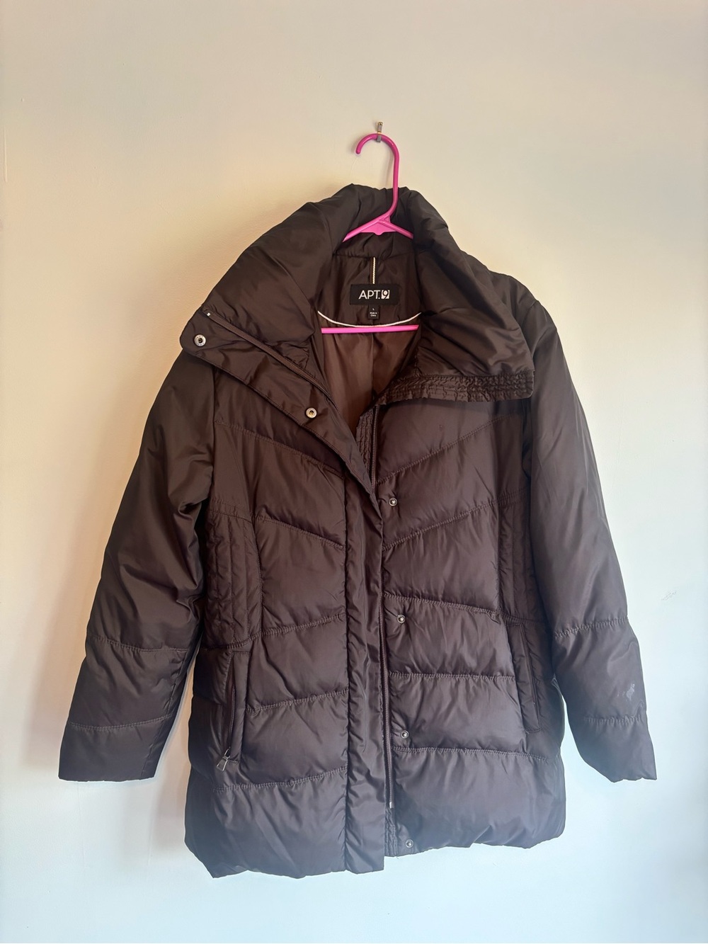 Apt. 9 Women's Brown Quilted Puffer Coat